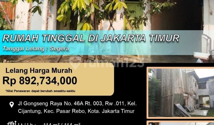Rumah Tinggal Lokasi Strategis di Pasar Rebo