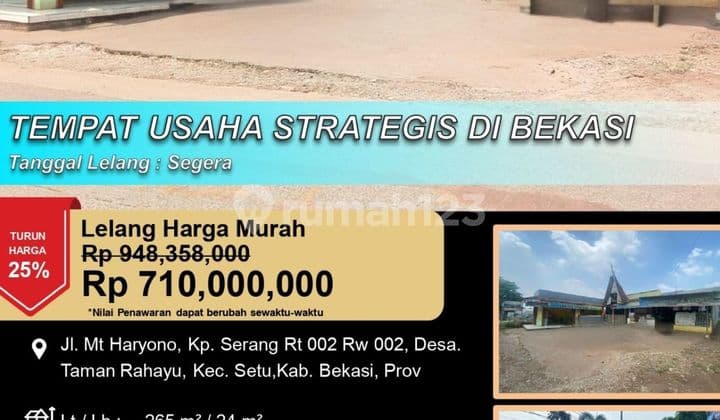 Tempat Usaha Letak Strategis Cocok untuk Rumah Makan di Bekasi
