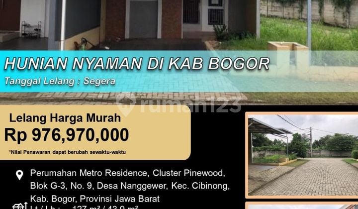 Rumah Luas Minimal Nyaman dan Asri di Kabupaten Bogor