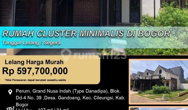 Rumah Cluster Minimalis Nyaman di Grand Nusa Indah