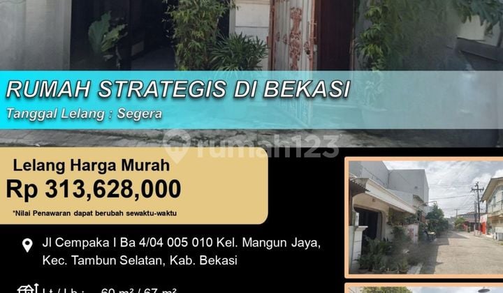 Rumah Minimalis Letak Strategis di Bekasi