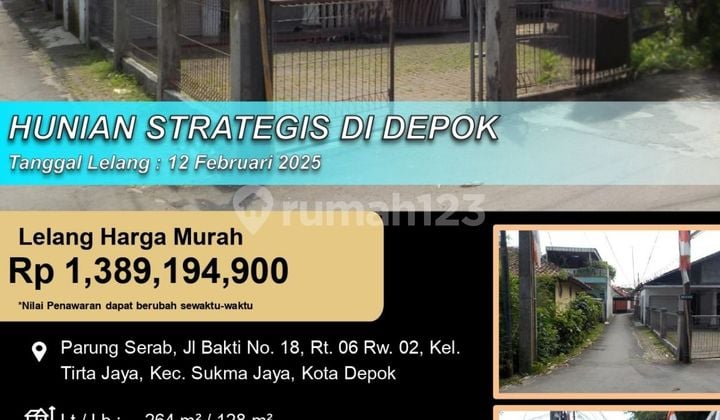 Hunian Letakk Strategis Luas dan Lapang di Depok