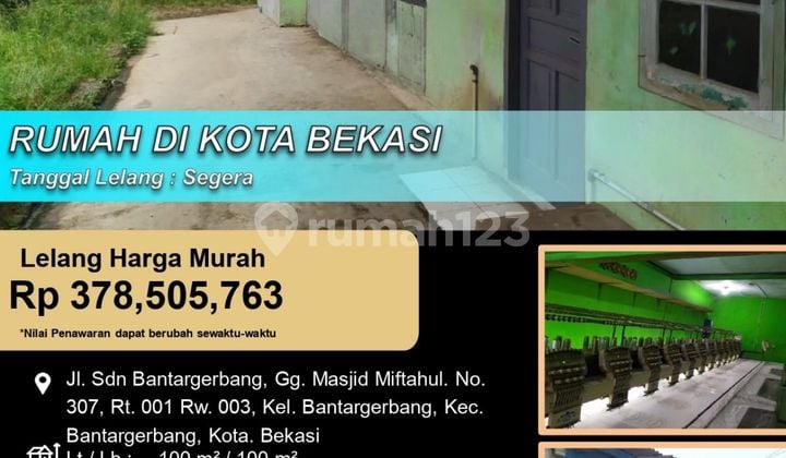 Rumah Lapang Semi Ruko di Bantar Gebang Bekasi