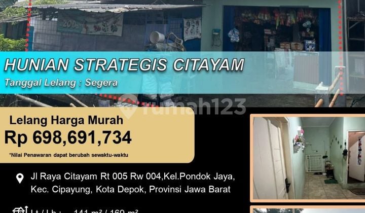 Hunian 2 Lantai Ada Kios Letak Strategis di Citayam
