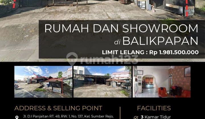 Rumah dan Showroom Luas Strategis di Balikpapan