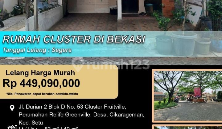 Rumah Cluster Minimalis Menarik di Relife Greenvile