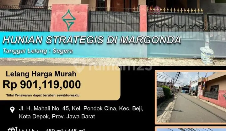 Rumah Letak Stategis Cocok untuk Investasi di Margonda