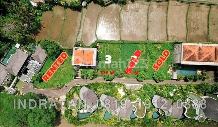 Tanah Kavling Kawasan Villa Dengan View Persawahan di Ubud, Bali