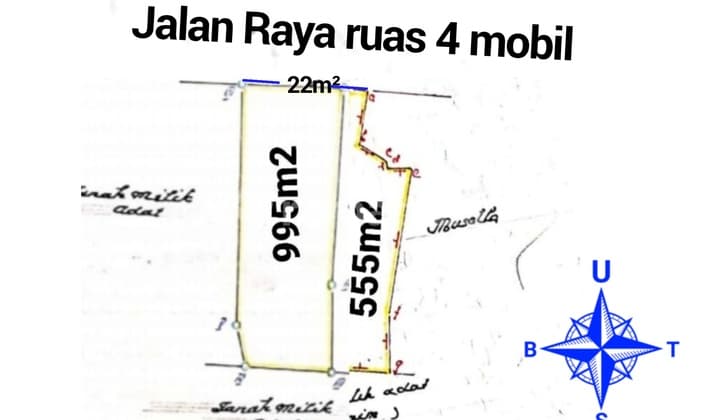 Rumah Tua Area Komersil Jalan Raya Super Ramai Lebar Muka 22M