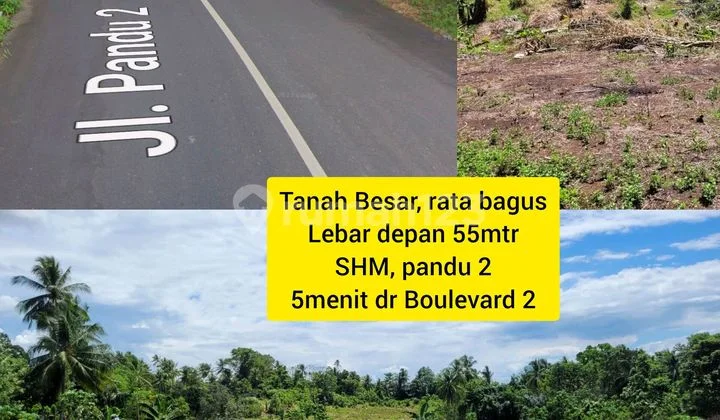 Cheap Large Land, 4.6ha, In Pandu 2, Front Width 55m, Only 5 Minutes From Boulevard 2 Manado. Cheap Large Land, 4.6ha, In Pandu 2, Front Width 55m, Only 5 Minutes From Boulevard 2 Manado.