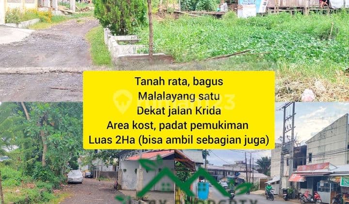 Tanah Besar 2ha, Bisa Ambil Sebagian 2000xxxx, Di Jalan Krida, Area Dekat Ruko2, Padat Membangun, Kost,tempat Usaha, Dll