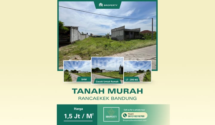 Dijual Tanah 295M2 Cocok untuk Rumah Tinggal / Rumah Produksi