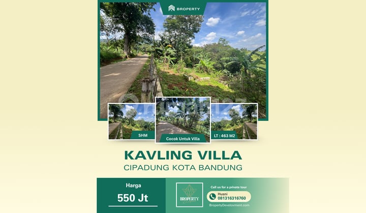 Dijual Tanah Peruntukan Villa di Kota Bandung SHM