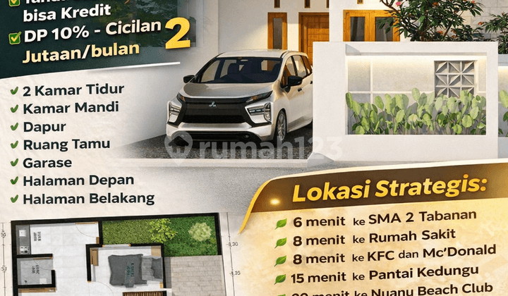 Rumah Murah 15 Menit ke Kedungu di Tabanan-Bali