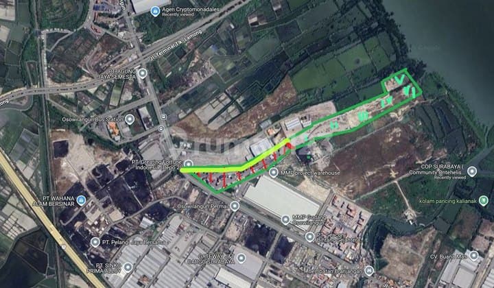 Sewa Lahan Osowilangun Dekat Pelabuhan Teluk Lamong 42300m2