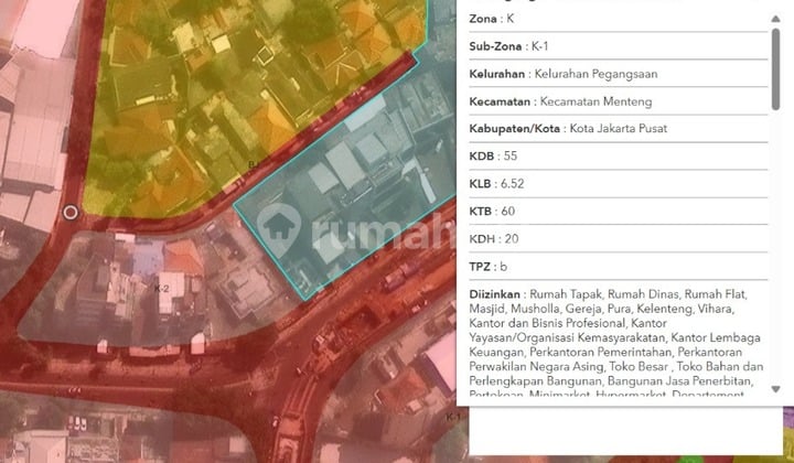 Rumah Lama Hitung Harga Tanah 198m2 Zonasi K1 Di Pusat Kota