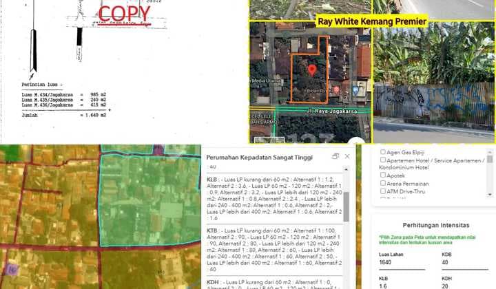 Tanah 1640 M2 Tepi Jalan Jagakarsa Raya, Jakarta Selatan