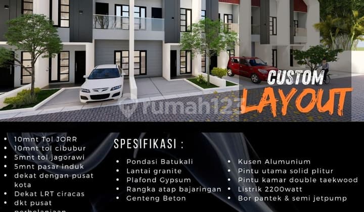 JUAL RUMAH MURAH BISA KPR D'HOZ BATU AMPAR 4 CONDET JAKARTA TIMUR