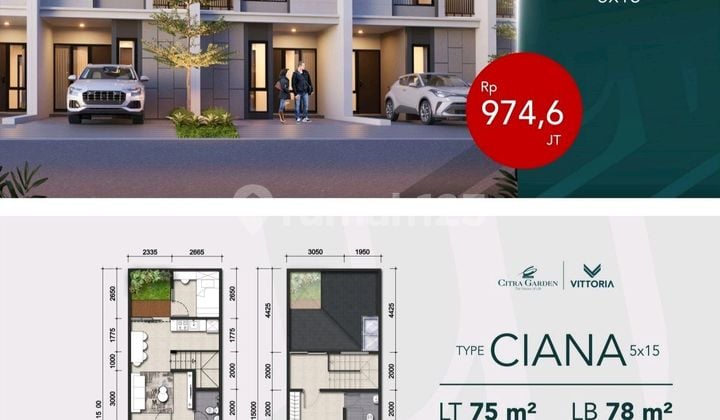 Ciana,rumah 2 Lantai Di Citraland,harga Di Bawah 1m