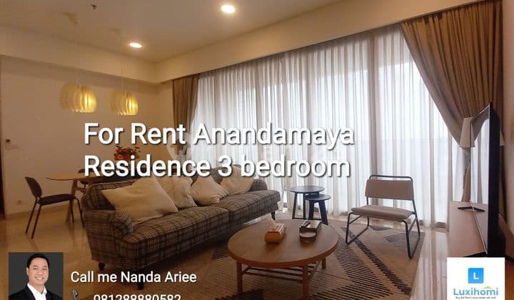 For Rent Apartment Anandamaya Residences 3 BR Furnished