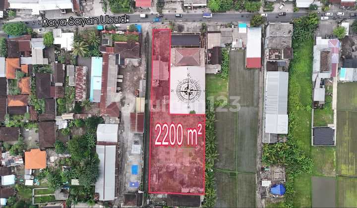 Tanah Zona Perdagangan Jasa Di Jalan Utama Sayan Ubud Bali