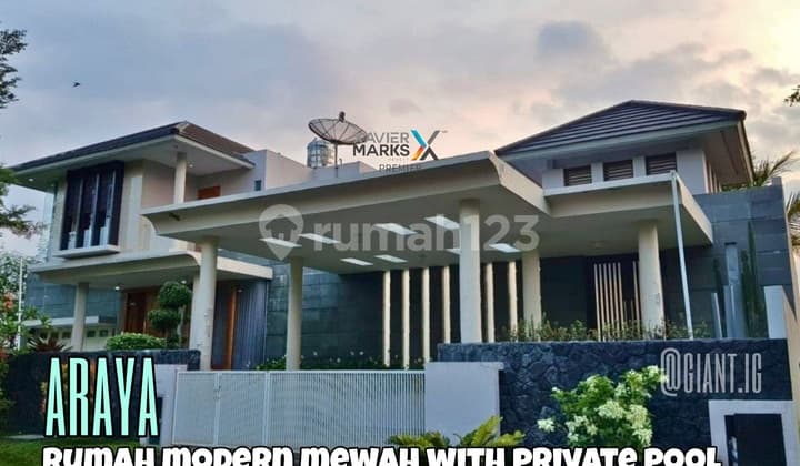 Rumah Mewah Modern Dengan Kolam Renang Di Araya Malang