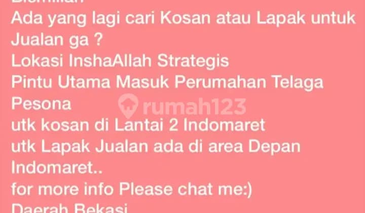 For rent, clean boarding house in West Cikarang, Bekasi Regency.