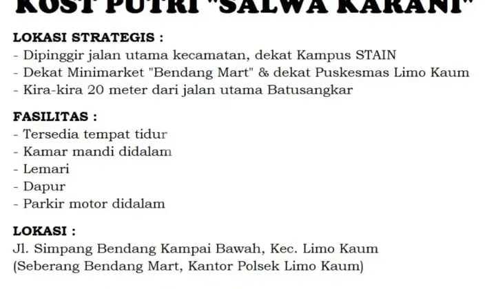 Kost Putri Salwa Karani