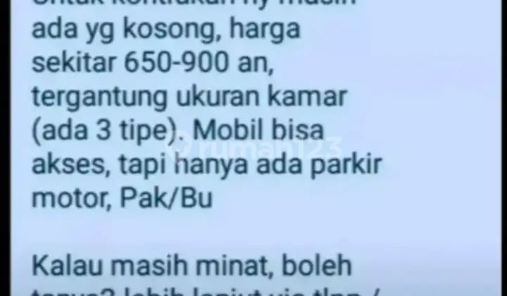 Disewakan 12 unit kontrakan