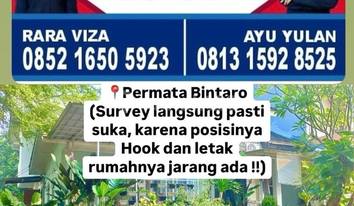 Dijual Rumah Hook Permata Bintaro Cluster Sektor 9 Rumah Shm Di Bintaro Bagus