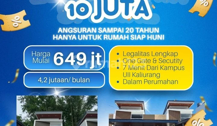 Rumah Dijual Jogja Siap Huni DP 10 Jt Kampus Uii Kaliurang