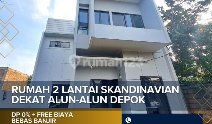 S668.Rumah 2lt Scandinavian Premium Pinggir Jalan Raya Cilodong