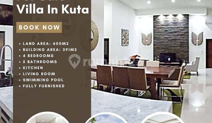 For Sale Vila Tropis Modern Bertingkat Dekat Pantai Balangan Kuta