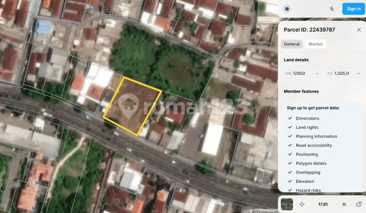 Dijual Tanah 15 Are SHM di Jalan Utama Jimbaran Badung Bali