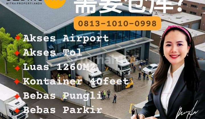 Dijual Gudang Tua Bonus.iphone.17 Zona.komersil Luas 1260 Lokasi Strategis Akses Tol.bandara Dijakarta.barat