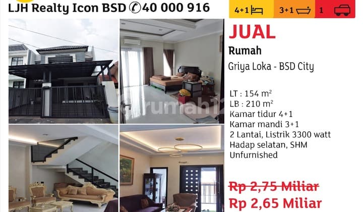 Jual Rumah Di Griya Loka Bsd City Rumah SHM - Sertifikat Hak Milik di Griya Loka - BSD City, BSD Griya Loka Bagus