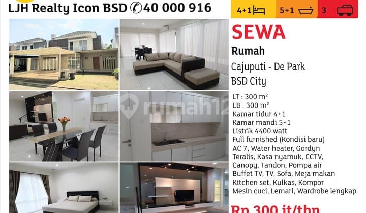 Sewa Rumah Baru Full Furnished Di Cajuputi De Park BSD