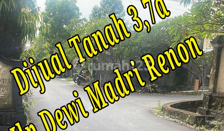 For Sale 3.7A Land on Jln Dewi Madri Renon Denpasar Bali Land at Jl. Dewi Madri I No.3, Sumerta Kelod, East Denpasar, Denpasar City, Bali, Indonesia, 80239, Renon SHM 376.0 m²