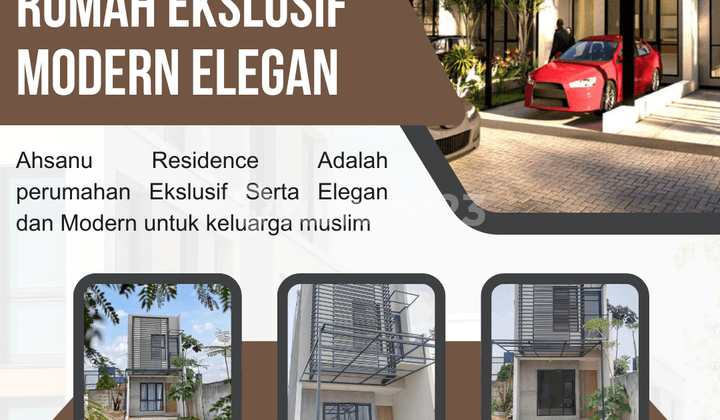 Rumah 2 Lantai Istimewa Eksklusif Modern Pinggi Jalan Dekat Tol