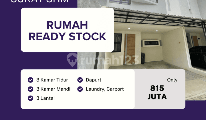 Rumah 2 Lantai 815 Juta 3 Kt 3 Km Ada Rooftop Kprs SHM Dekat Tol
