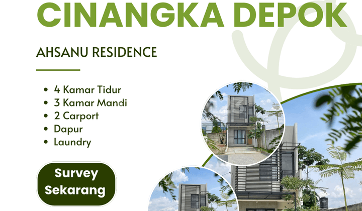 Rumah 2 Lantai SHM Kpr Syariah Dekat Tol Pamulang Pondok Cabe