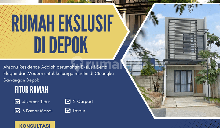 Rumah 2 Lantai Dekat Pondok Cabe Dan Ciputat Dan Tol Pamulang