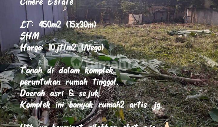 Dijual Tanah Kosong Di Komplek Cinere Estateasri Nyaman