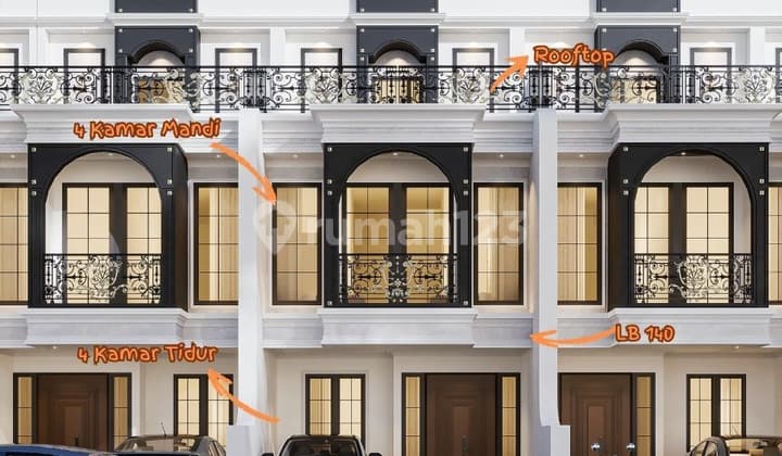 Rumah 2 Lantai + Rooftop SHM Bebas Banjir Strategis di Kebagusan