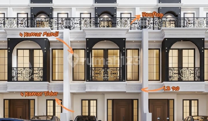 Rumah 2 Lantai + Rooftop SHM Bebas Banjir Strategis di Kebagusan
