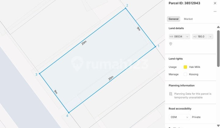 Rumah Hitung Tanah 180m² di Mainroad Antapani