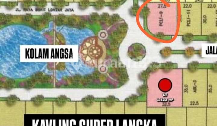 Kavling Raya Pakuwon Indah Depan Kolam Bebek Hook