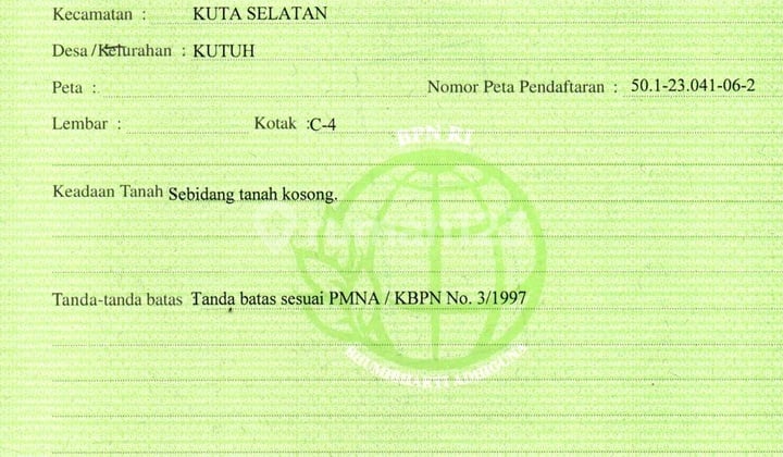 Tanah Murah Jalan Utama Gunung Payung Nusa Dua Bali