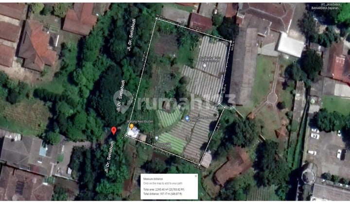 Dijual Tanah Kosong, Harga Dibawah NJOP, Lokasi Premium, di Mainroad Jln Setiabudhi Bandung