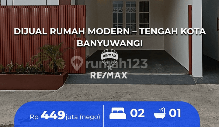 Dijual Rumah Modern - Tengah Kota Banyuwangi Lokasi Strategis di Belakang Kampus Untag Banyuwangi,